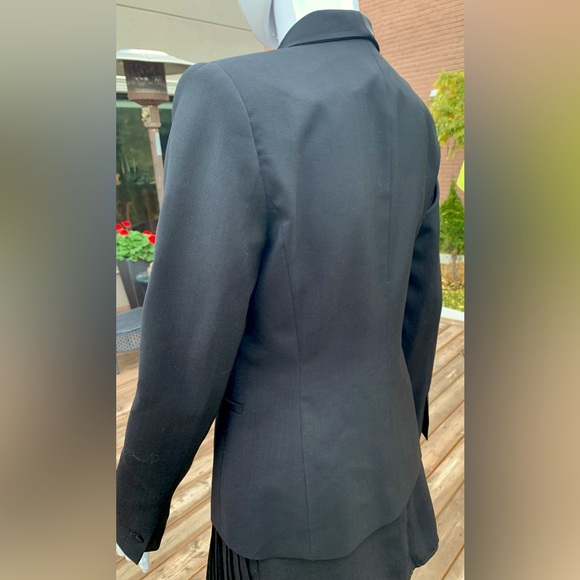 Zara black tuxedo style 100% fine wool blazer shiny black satin collar US Small - Picture 9 of 16